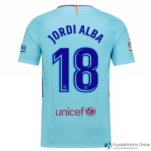 Barcelona Trikot Auswarts Jordi Alba 2017-18 Fussballtrikots Günstig